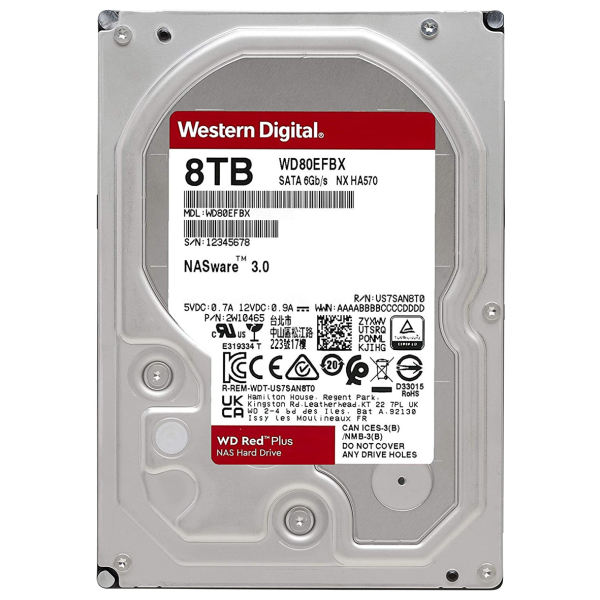 هارددیسک اینترنال وسترن دیجیتال مدل Red Plus WD80EFBX ظرفیت 8 ترابایت هارددیسک اینترنال وسترن دیجیتال مدل Red Plus WD80EFBX ظرفیت 8 ترابایت