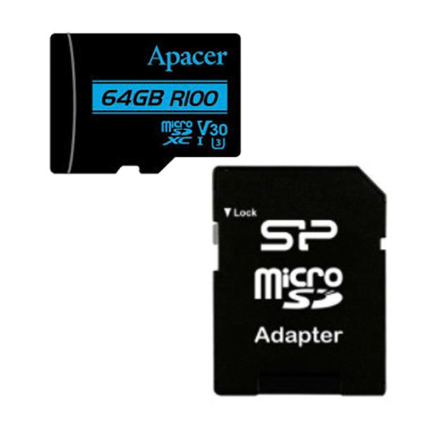 کارت حافظه microSDXC اپیسر مدل RIOO کلاس 10 استاندارد UHS-I U3 سرعت 100MBps ظرفیت 64 گیگابایت به همراه آداپتور SD کارت حافظه microSDXC اپیسر مدل RIOO کلاس 10 استاندارد UHS-I U3 سرعت 100MBps ظرفیت 64 گیگابایت به همراه آداپتور SD