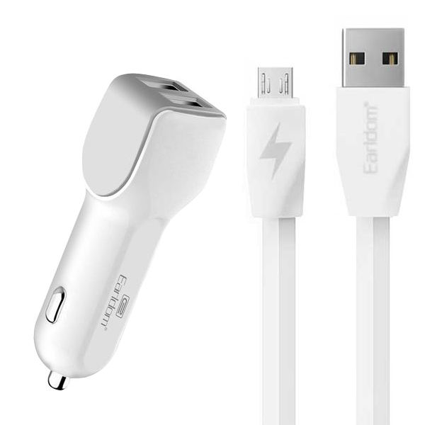 شارژر فندکی ارلدام مدل ES-126 به همراه کابل کابل microUSB شارژر فندکی ارلدام مدل ES-126 به همراه کابل کابل microUSB