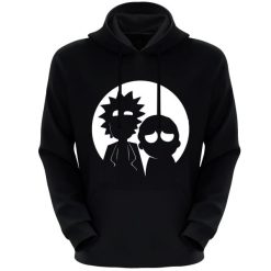 هودی مردانه مدل ریکی اند مورتی S14 رنگ مشکی