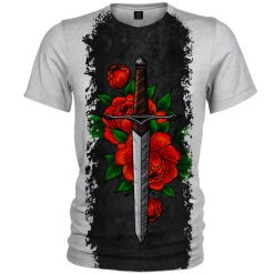 تیشرت آستین کوتاه مردانه 27 مدل گل و خنجر کد BP27