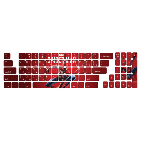 برچسبحروف فارسی کیبورد طرح SpiderManکد ۱۰۲ برچسبحروف فارسی کیبورد طرح SpiderManکد ۱۰۲