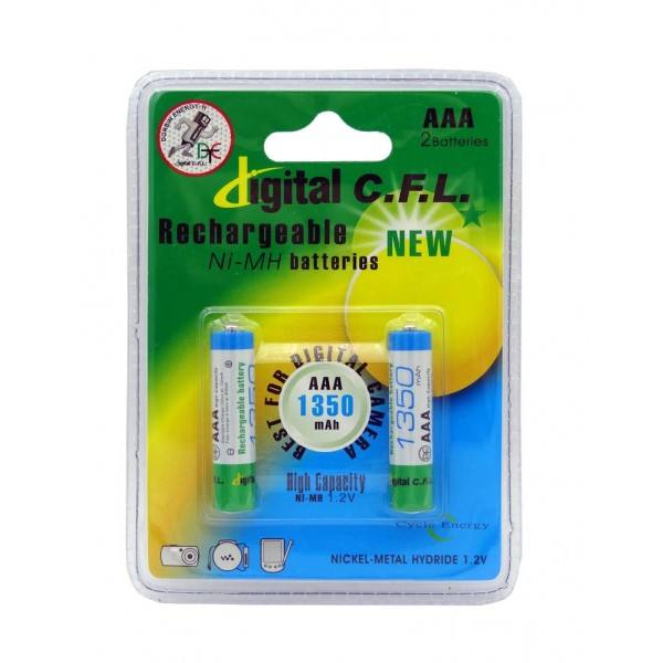 باتری نیم قلمی قابل شارژدیجیتال سی.اف.ال مدل D1350 بسته 2 عددی باتری نیم قلمی قابل شارژدیجیتال سی.اف.ال مدل D1350 بسته 2 عددی