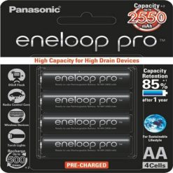 باتری قلمی قابل شارژ پاناسونیک مدل Eneloop Pro BK-3HCCE/4BT بسته 4 عددی AA4