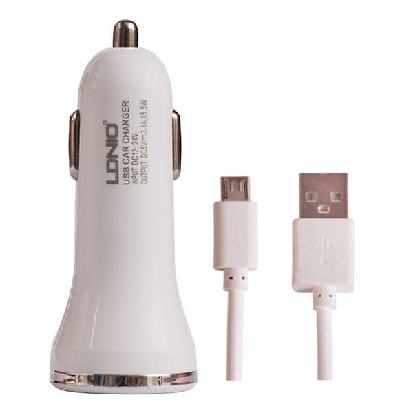 شارژر فندکی الدینیو مدل DL-C23 به همراه کابل تبدیل microUSB شارژر فندکی الدینیو مدل DL-C23 به همراه کابل تبدیل microUSB