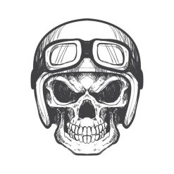 برچسب بدنه خودرو گراسیپا طرح Skull مدل ۰۲