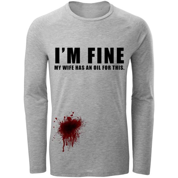 تیشرت آستین بلند مردانه طرح Im Fine کد S331 تیشرت آستین بلند مردانه طرح Im Fine کد S331