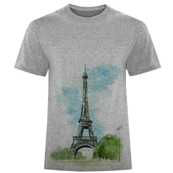 تیشرت آستین کوتاه مردانه طرح ایفل کد F65 تیشرت آستین کوتاه مردانه طرح ایفل کد F65