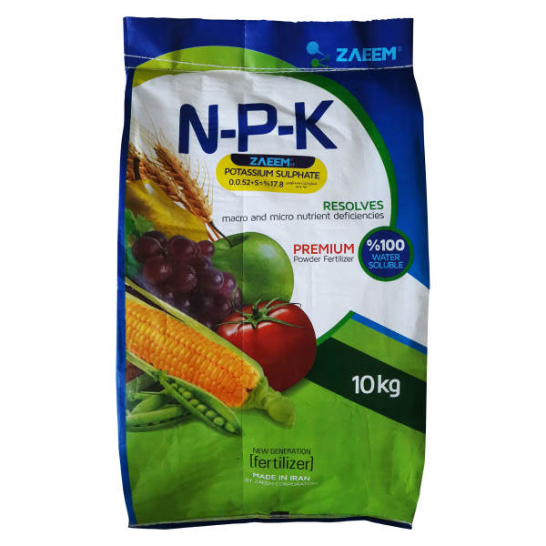 کود پودری سولفات پتاسیم زعیم مدل NPK 0 0 52 بسته 10 کیلوگرم کود پودری سولفات پتاسیم زعیم مدل NPK 0 0 52 بسته 10 کیلوگرم