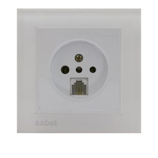 پریز تلفن ثابت الکتریک مدل پارمیس کد S-G