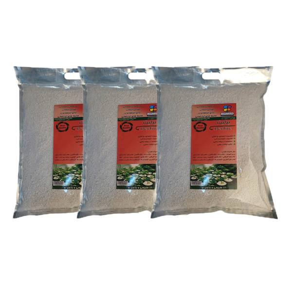 پرلیت دانه ریز 500 گرمی گلباران سبز بسته سه عددی پرلیت دانه ریز 500 گرمی گلباران سبز بسته سه عددی