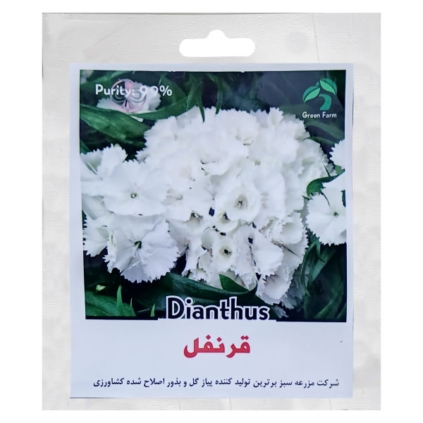 بذر گل قرنفل سفید گرین فارم کد GRG 5 بذر گل قرنفل سفید گرین فارم کد GRG 5