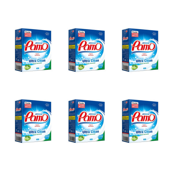 پودر لباسشویی دستی پامو مدل Ultra clean وزن 500 گرم بسته 6 عددی پودر لباسشویی دستی پامو مدل Ultra clean وزن 500 گرم بسته 6 عددی