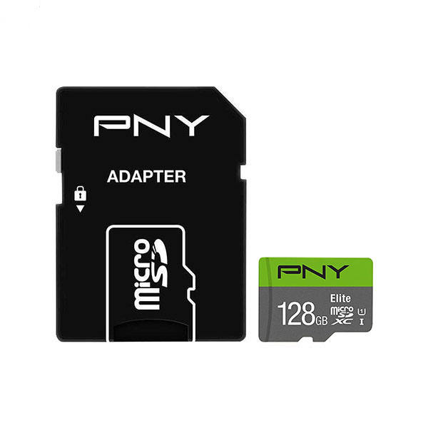 کارت حافظه microSDXC پی ان وای مدل Elite کلاس 10 استاندارد UHS-I U1 سرعت 100MBps ظرفیت 128 گیگابایت به همراه آداپتور SD کارت حافظه microSDXC پی ان وای مدل Elite کلاس 10 استاندارد UHS-I U1 سرعت 100MBps ظرفیت 128 گیگابایت به همراه آداپتور SD