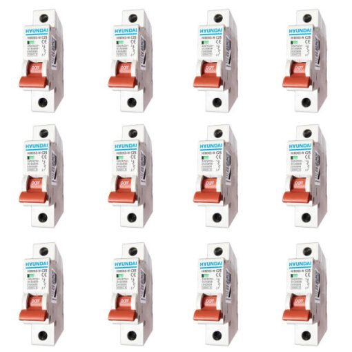 فیوز مینیاتوری تک فاز 25 آمپر هیوندای کد C25 بسته 12 عددی