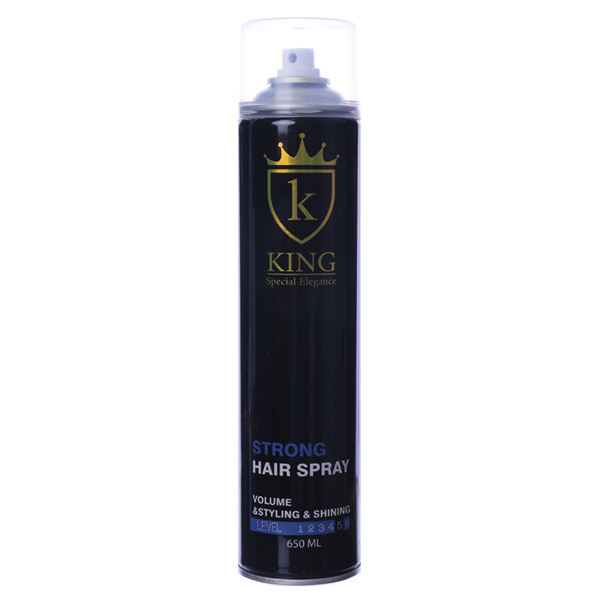 اسپری حالت دهنده مو کینگ مدل Strong حجم 650 میلی لیتر اسپری حالت دهنده مو کینگ مدل Strong حجم 650 میلی لیتر