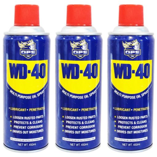 اسپری روان کننده و زنگ بر جی پی اس گل پخش مدل WD-40 حجم 450 میلی لیتر بسته 3 عددی