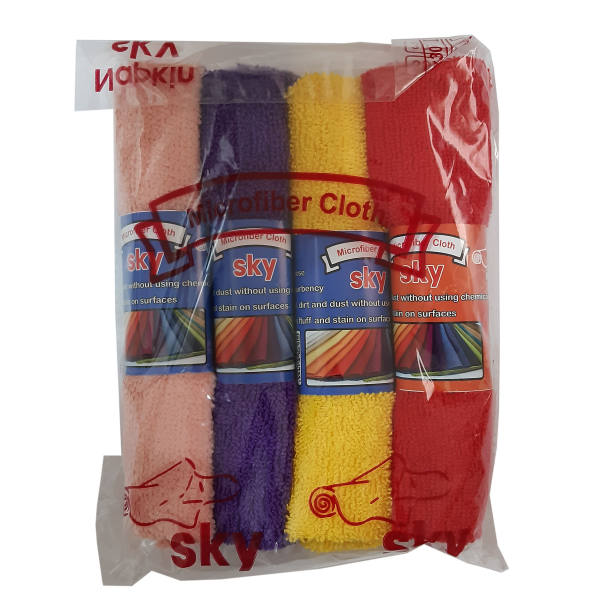 دستمال آشپزخانه میکرو فایبر کد 01 بسته 4 عددی دستمال آشپزخانه میکرو فایبر کد 01 بسته 4 عددی