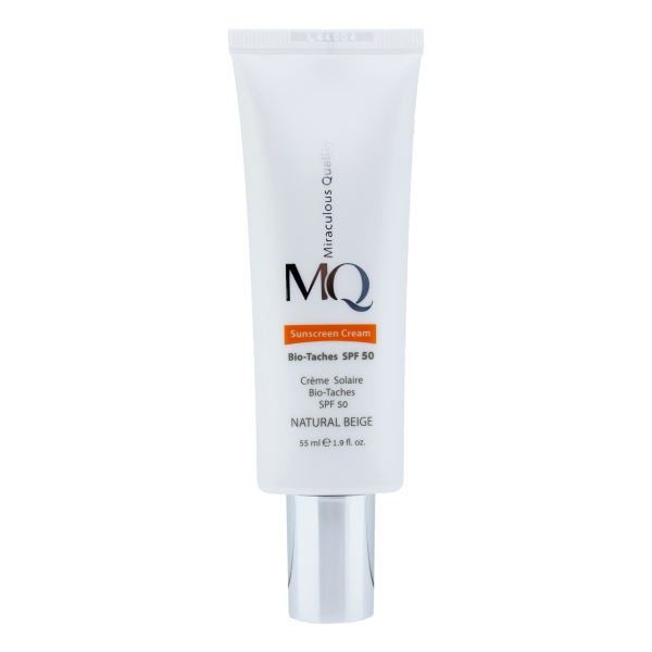کرم ضد آفتاب ام کیو مدل NATURAL BEIGE BIO TACHES حجم 55 میلی لیتر کرم ضد آفتاب ام کیو مدل NATURAL BEIGE BIO TACHES حجم 55 میلی لیتر