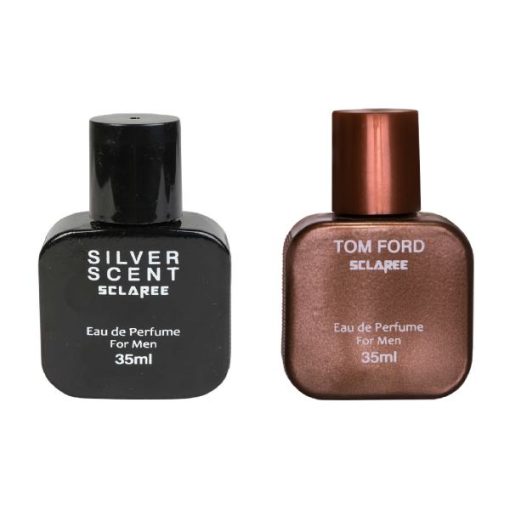 عطر جیبی مردانه اسکلاره مدل Silver Scent حجم 35 میلی لیتر به همراه عطر جیبی مردانه اسکلاره مدل Tom Ford حجم 35 میلی لیتر