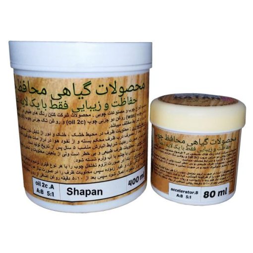 روغن گیاهی محافظ چوب دو جزیی کتان کد 2C oil-shapan-480 حجم 480 میلی لیتر