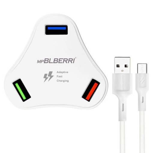 شارژر دیواری ام پی بلبری مدل BLB-209 به همراه کابل تبدیل microUSB