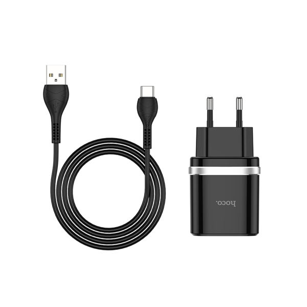 شارژر دیواری هوکو مدل C12Q به همراه کابل تبدیل USB-C شارژر دیواری هوکو مدل C12Q به همراه کابل تبدیل USB-C