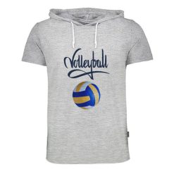 تیشرت کلاه دار مردانه به رسم مدل توپ والیبال کد 9152