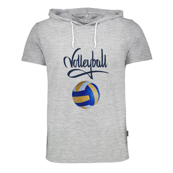 تیشرت کلاه دار مردانه به رسم مدل توپ والیبال کد 9152 تیشرت کلاه دار مردانه به رسم مدل توپ والیبال کد 9152