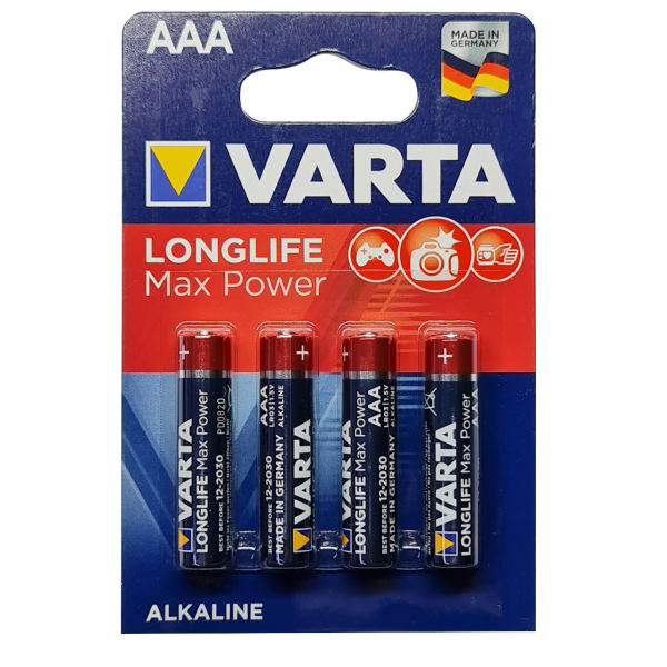 باتری نیم قلمی وارتا مدل Max-LR03 بسته 4 عددی باتری نیم قلمی وارتا مدل Max-LR03 بسته 4 عددی