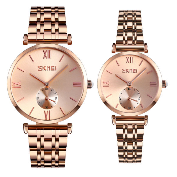 ست ساعت مچی عقربه ای زنانه و مردانه اسکمی مدل 919 کد 03 ست ساعت مچی عقربه ای زنانه و مردانه اسکمی مدل 919 کد 03