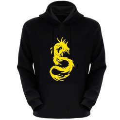 هودی مردانه مدل اژدها E1435 رنگ مشکی
