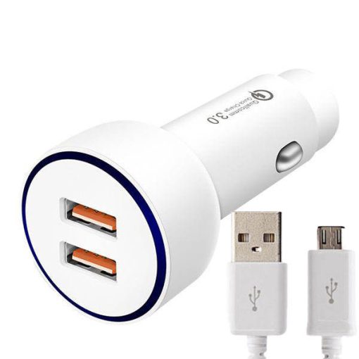 شارژر فندکی تری بی اس مدلEBS-6Q3 به همراه کابل تبدیل microUSB
