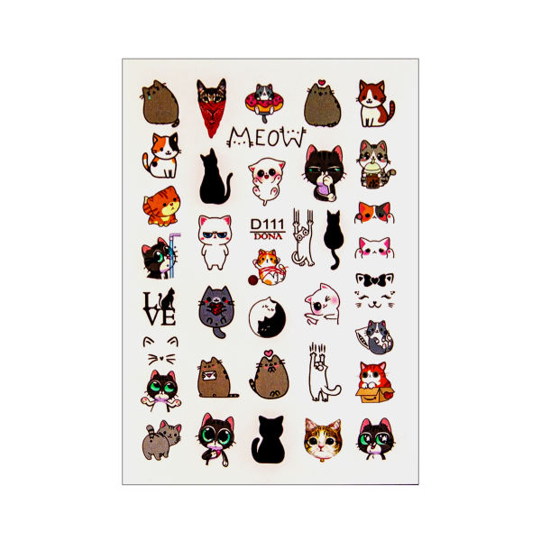 برچسب لنز ناخن مدل گربه کد D111 برچسب لنز ناخن مدل گربه کد D111