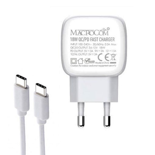 شارژر دیواری ماکروکام مدل MC-5001PD به همراه کابل تبدیل USB-C