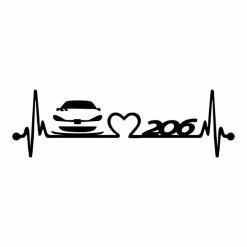 برچسب بدنه خودرو ماتریسیو طرح ضربان قلب ماشین 206 کد M140