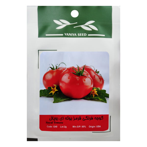 بذر گوجه فرنگی قرمز بوته ای رویال وانیا سید مدل G40 بذر گوجه فرنگی قرمز بوته ای رویال وانیا سید مدل G40