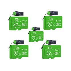 کارت حافظه microSD HC تروبایت مدل 633X-A1-V30 کلاس 10 استاندارد UHS-I U3 سرعت 95MBps ظرفیت 32 گیگابایت همراه با کارت خوان بسته 5 عددی