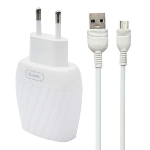 شارژر دیواری ترانیو مدل V15 به همراه کابل تبدیل microUSB