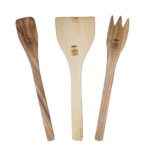 سرویس کفگیر و ملاقه 3 پارچه مدل wood