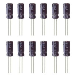 خازن الکترولیت 100 میکروفاراد 16 ولت آکسبوم مدل TEC-10116 بسته 12 عددی