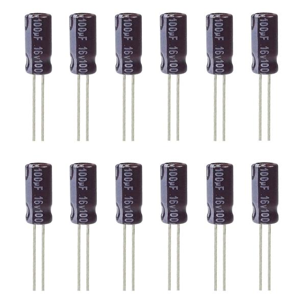 خازن الکترولیت 100 میکروفاراد 16 ولت آکسبوم مدل TEC-10116 بسته 12 عددی خازن الکترولیت 100 میکروفاراد 16 ولت آکسبوم مدل TEC-10116 بسته 12 عددی