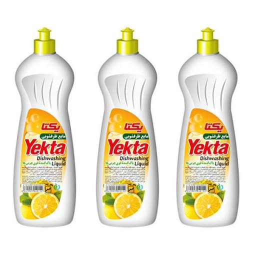 مایع ظرفشویی یکتا مدل lemon حجم 1000 میلی لیتر بسته 3 عددی