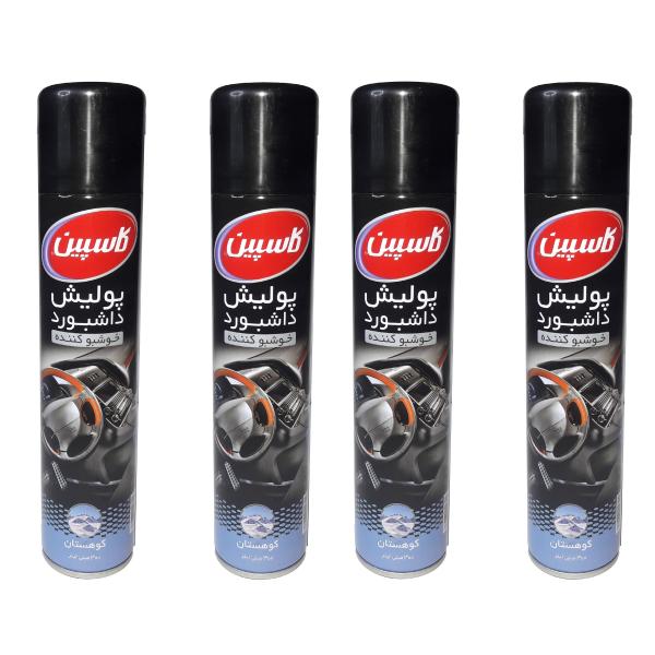 اسپری پولیش داشبورد خودرو کاسپین مدل Mountain حجم 300 میلی لیتر بسته 4 عددی اسپری پولیش داشبورد خودرو کاسپین مدل Mountain حجم 300 میلی لیتر بسته 4 عددی