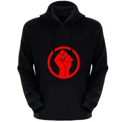 هودی مردانه مدل مشت X346 رنگ مشکی قرمز