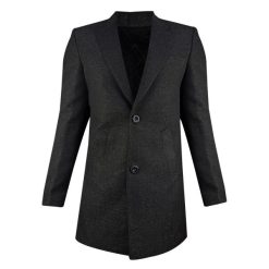 پالتو مردانه مدل سفیران طرح جناقی رنگ ذغالی