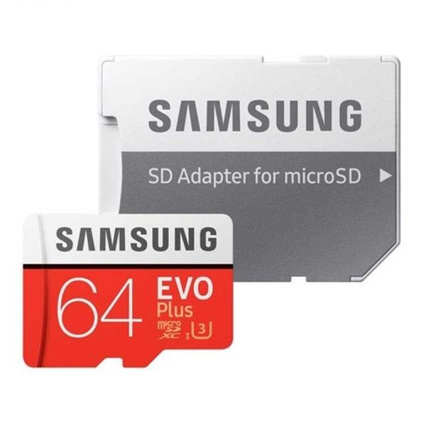 کارت حافظه microSDXC سامسونگ مدل Evo Plus کلاس 10 استاندارد UHS-I U3 سرعت 80MBps ظرفیت 64 گیگابایت کارت حافظه microSDXC سامسونگ مدل Evo Plus کلاس 10 استاندارد UHS-I U3 سرعت 80MBps ظرفیت 64 گیگابایت