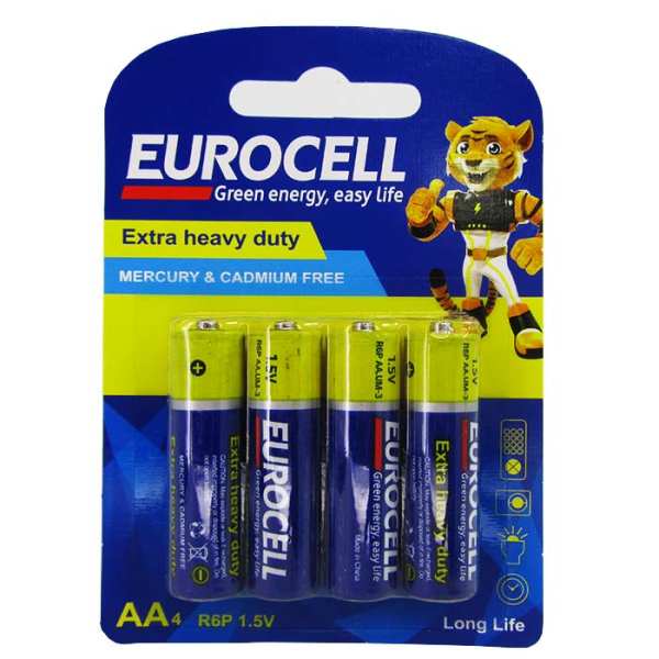 باتری قلمی یوروسل مدل Extra Heavy Duty بسته 4 عددی باتری قلمی یوروسل مدل Extra Heavy Duty بسته 4 عددی
