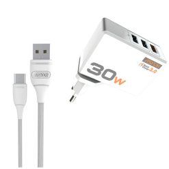 شارژر دیواری آسپور مدل A858Qبه همراه کابل تبدیل USB-C