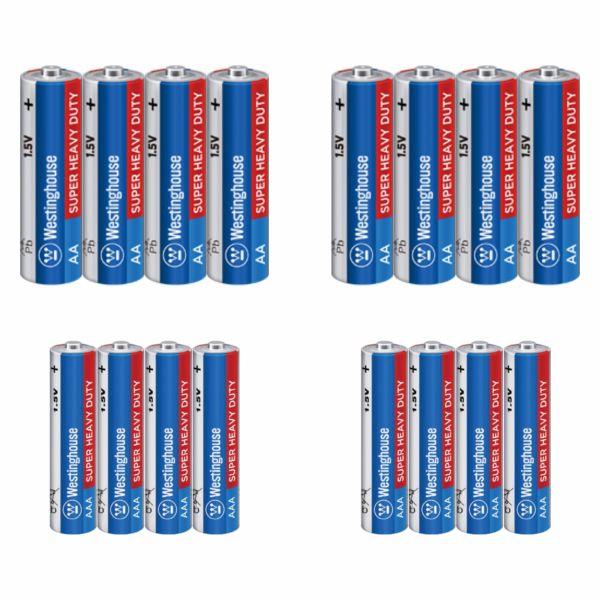 باتری قلمی و نیم قلمی وستینگ هاوس مدل Super Heavy Duty بسته 16 عددی باتری قلمی و نیم قلمی وستینگ هاوس مدل Super Heavy Duty بسته 16 عددی